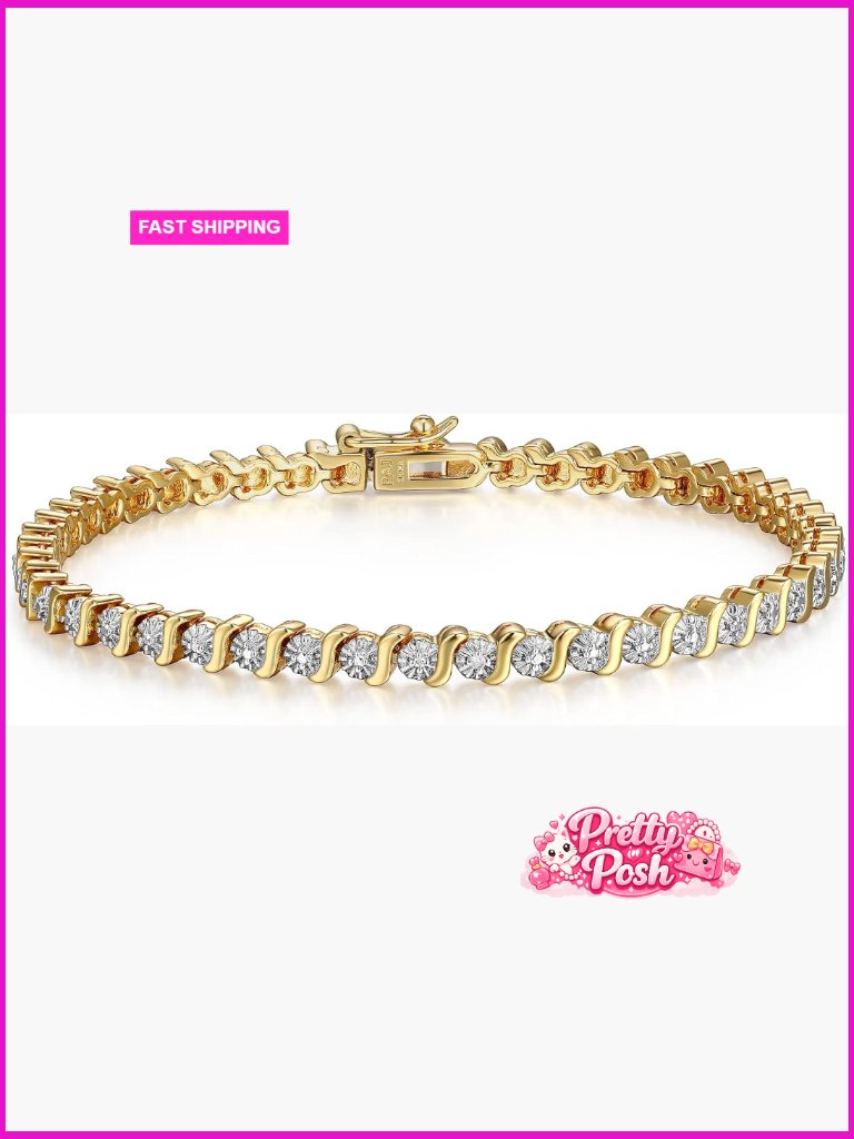 Diamond Accent S-Link Swirl Tennis Bracelet, 7.25"